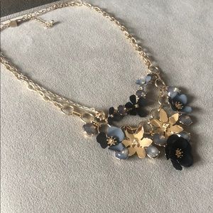 Banana Republic Blue & Gold Flower Necklace